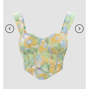 NWT corset like crop top- green- XL